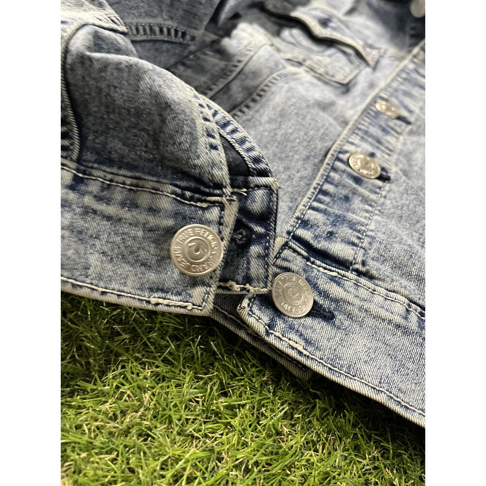 True Religion Brand Jeans Juniors Large Jean Jacket Denim - Picture 8 of 12